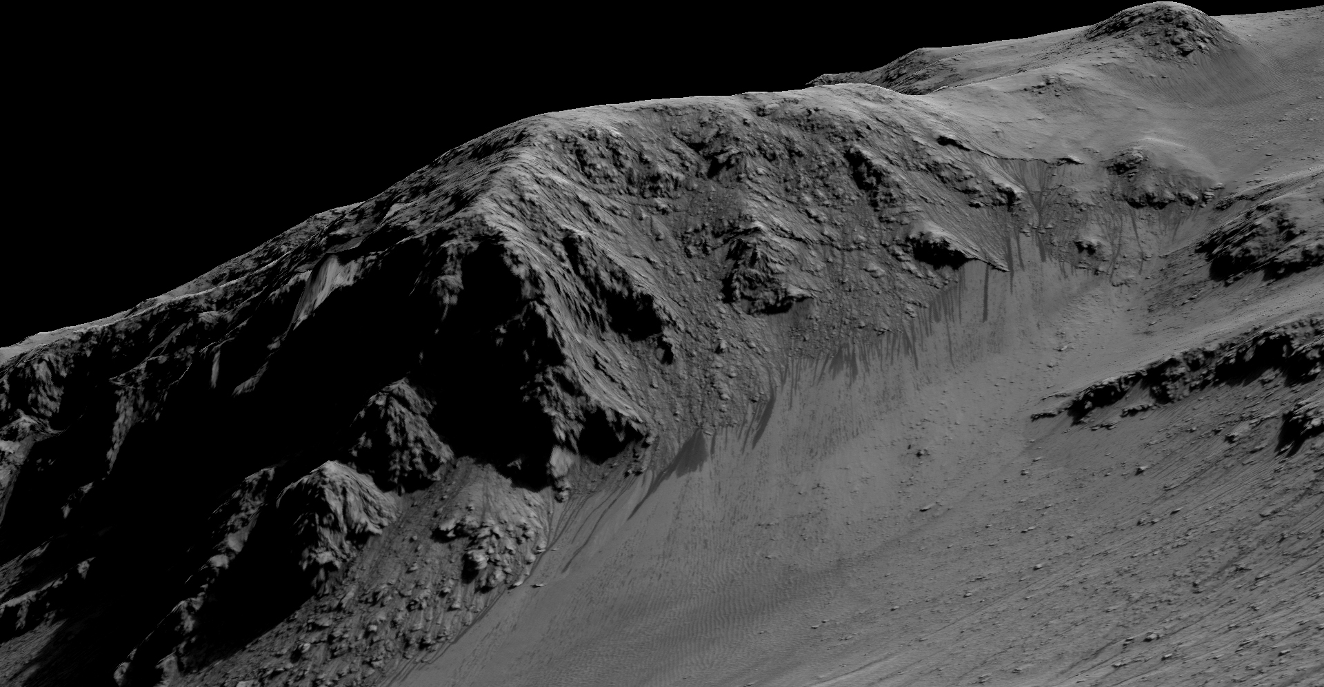RSL on slopes in Horowitz crater. Image Credit: NASA/JPL-Caltech/University of Arizona