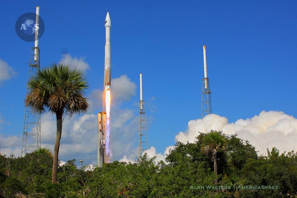 Launch of the Air Force GPS 2F-11 satellite atop a ULA Atlas-V rocket on Oct. 31, 2015 from Cape Canaveral, Fla. Photo Credit: Alan Walters / AmericaSpace