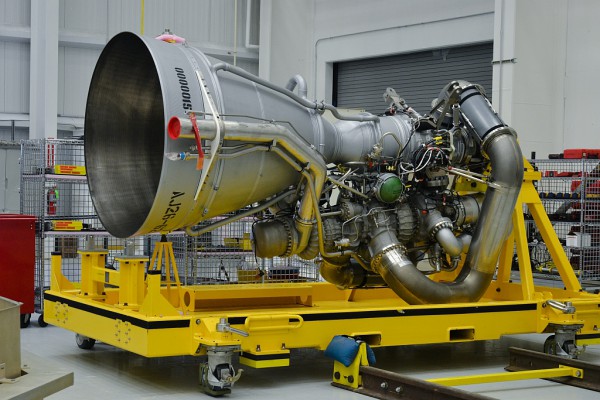 One of the two AJ-26 engines that was lost in the Orb-3 accident. Photo Credit: Elliot Severn