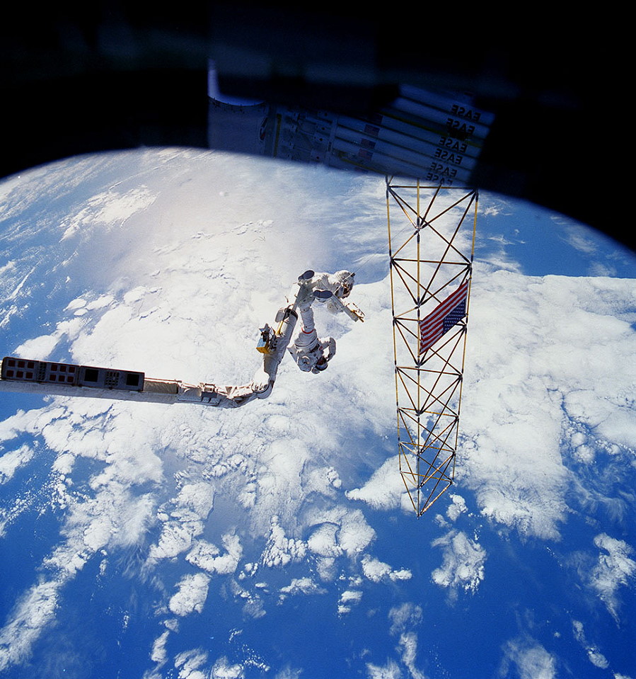 In addition to a pair of spectacular EVAs by Jerry Ross and Woody Spring, Mission 61B deployed three satellites and carried Mexico's first national astronaut into space. Photo Credit: NASA, via Joachim Becker/SpaceFacts.de