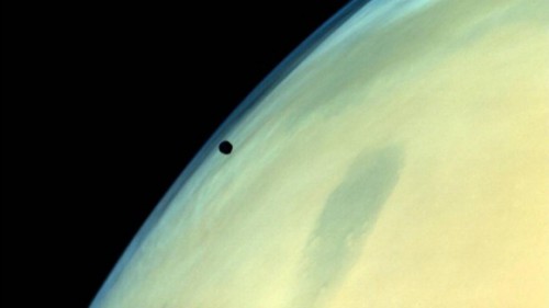 Phobos from afar as imaged by India's Mars Orbiter Mission (MOM) spacecraft. Eventually, Phobos will be ripped apart as it orbits closer and closer to Mars. Image Credit: ISRO