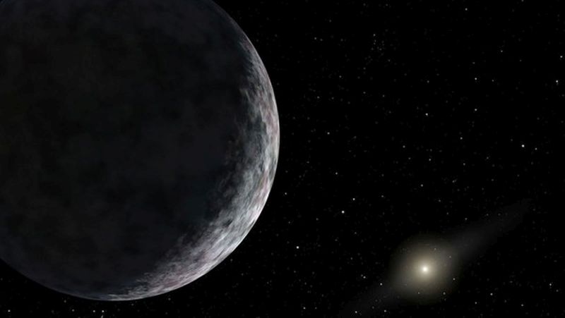 An artist's concept of a trans-Neptunian object beyond the Kuiper Belt. Astronomers have discovered a new such object half the size of Pluto, named V774104, which at a distance of 103 Astronomical Units away is the most distant Solar System object found to date. Image Credit: NASA/JPL-Caltech