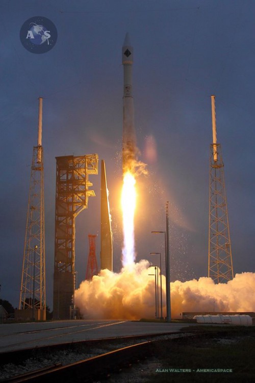 ULA's last launch of 2015, lofting Orbital ATK's Cygnus OA-4 mission to resupply the ISS. Photo Credit: Alan Walters / AmericaSpace