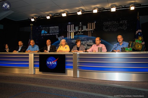 NASA held an ISS Science, Research, and Technology panel on Wednesday, December 2, to discuss the science and experiments launching aboard the Cygnus spacecraft CRS-4 mission. Photo Credit: Talia Landman / AmericaSpace 