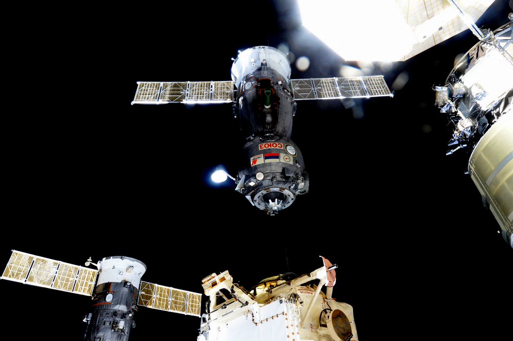 At the instant of undocking, Expedition 45 ended and Expedition 46 began, both under the command of NASA astronaut Scott Kelly. This tweeted image from Kelly shows the spacecraft backing away from the International Space Station (ISS), prior to its return to Earth. Photo Credit: NASA/Twitter/Scott Kelly