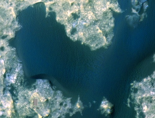 Orbital view of Namib Dune, which is adjacent to High Dune and part of the Bagnold Dunes field. Image Credit: NASA/JPL-Caltech