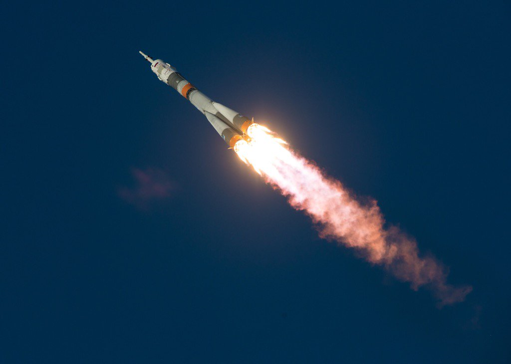 Soyuz TMA-19M delivers Yuri Malenchenko, Tim Kopra and Tim Peake into orbit yesterday. Photo Credit: NASA/Kowsky, via Tim Kopra/Twitter