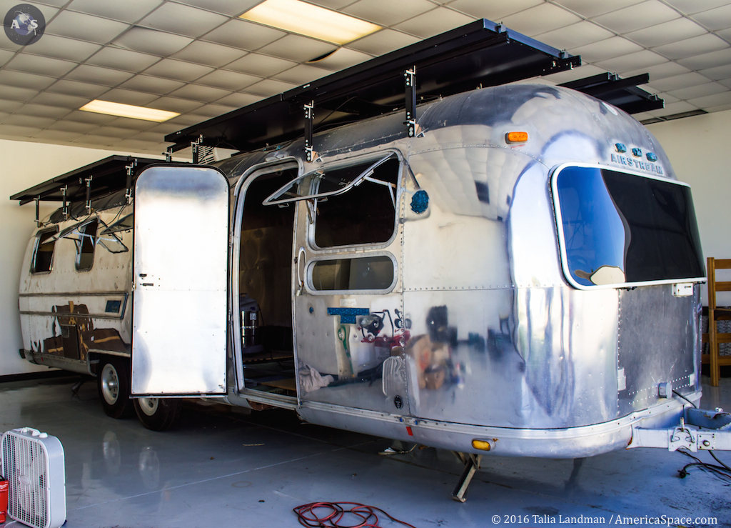 The Mobile Extreme Environment Research Station (MEERS) at Embry-Riddle Aeronautical University in Daytona Beach is a student-run project made out of a 1976 Airstream trailer. Photo Credit: Talia Landman / AmericaSpace