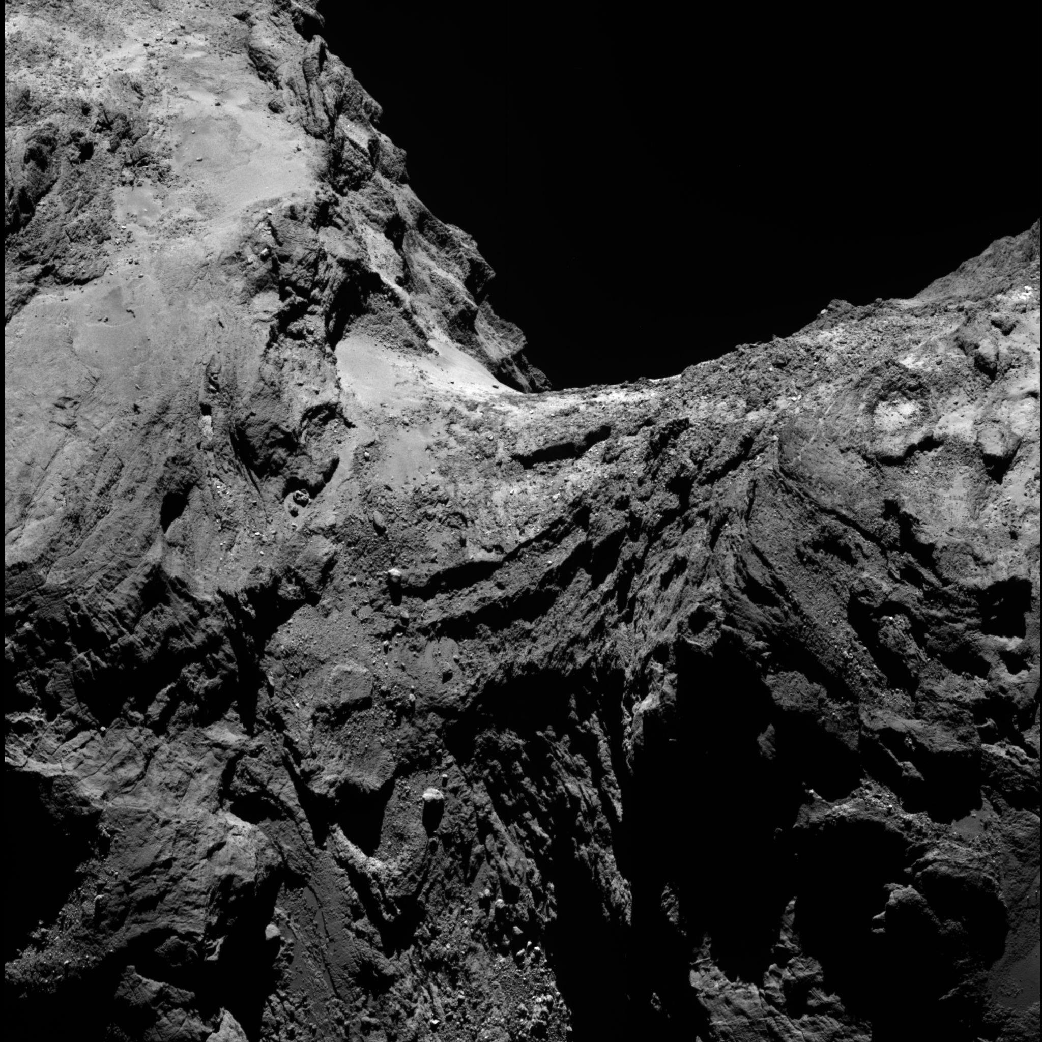 From ESA: "Comet 67P/C-G on 30 January taken by Rosetta's OSIRIS narrow-angle camera from a distance of 62 km." Image Credit: ESA/Rosetta/MPS for OSIRIS Team MPS/UPD/LAM/IAA/SSO/INTA/UPM/DASP/IDA