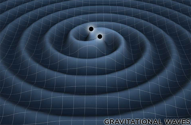 Computer simulation of gravity waves produced by the collision of two black holes. Image Credit: NASA