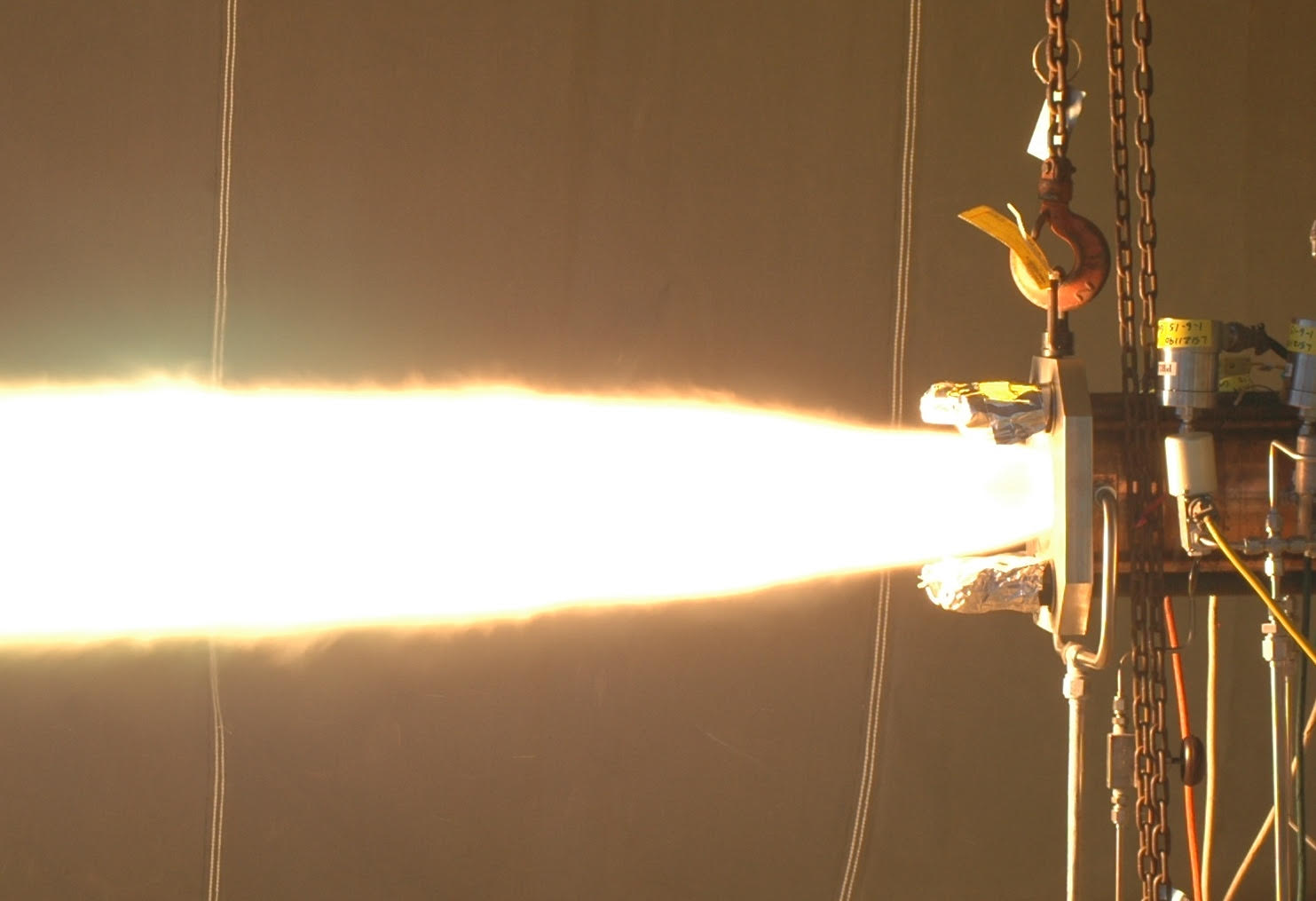 Aerojet Rocketdyne recently completed hot-fire testing of a single-element main injector for the AR1 rocket engine that was completely built using Additive Manufacturing. Photo Credit Aerojet Rocketdyne