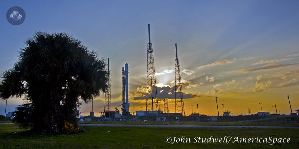 For more than a week, the Upgraded Falcon 9 endured four scrubs, all related to weather and liquid oxygen problems. Photo Credit: John Studwell/AmericaSpace