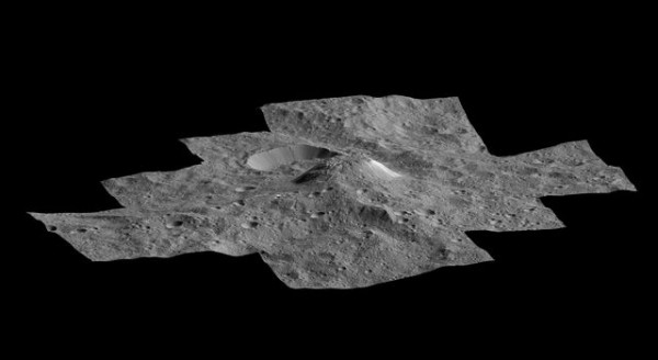 Perspective view of Ahuna Mons. NASA/JPL-Caltech/UCLA/MPS/DLR/IDA/PSI