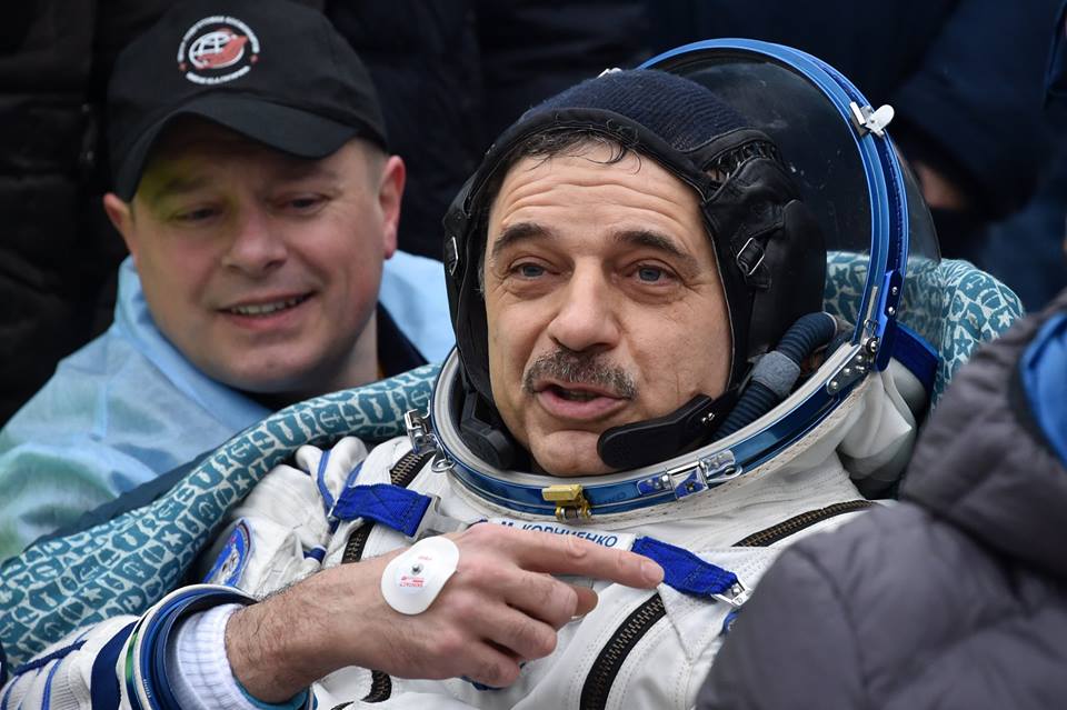 Mikhail Kornienko now sits just behind Scott Kelly as the world's 18th most experienced space traveler. Photo Credit: Roscosmos