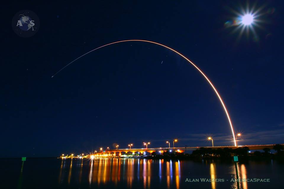 The spectacular OA-6 launch provided an additional light source for onlookers at the Cape. Photo Credit: Alan Walters/AmericaSpace