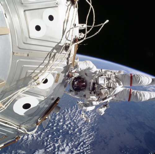 Jeff Williams became the first Sardine to perform an EVA on shuttle mission STS-101 in May 2000. Photo Credit: NASA, via Joachim Becker/SpaceFacts.de