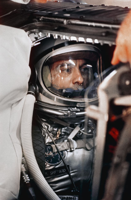 Al Shepard undergoes training aboard the Freedom 7 capsule on 29 April 1961. By this stage, the United States had already lost the race to put a man into space to the Soviet Union. Photo Credit: NASA