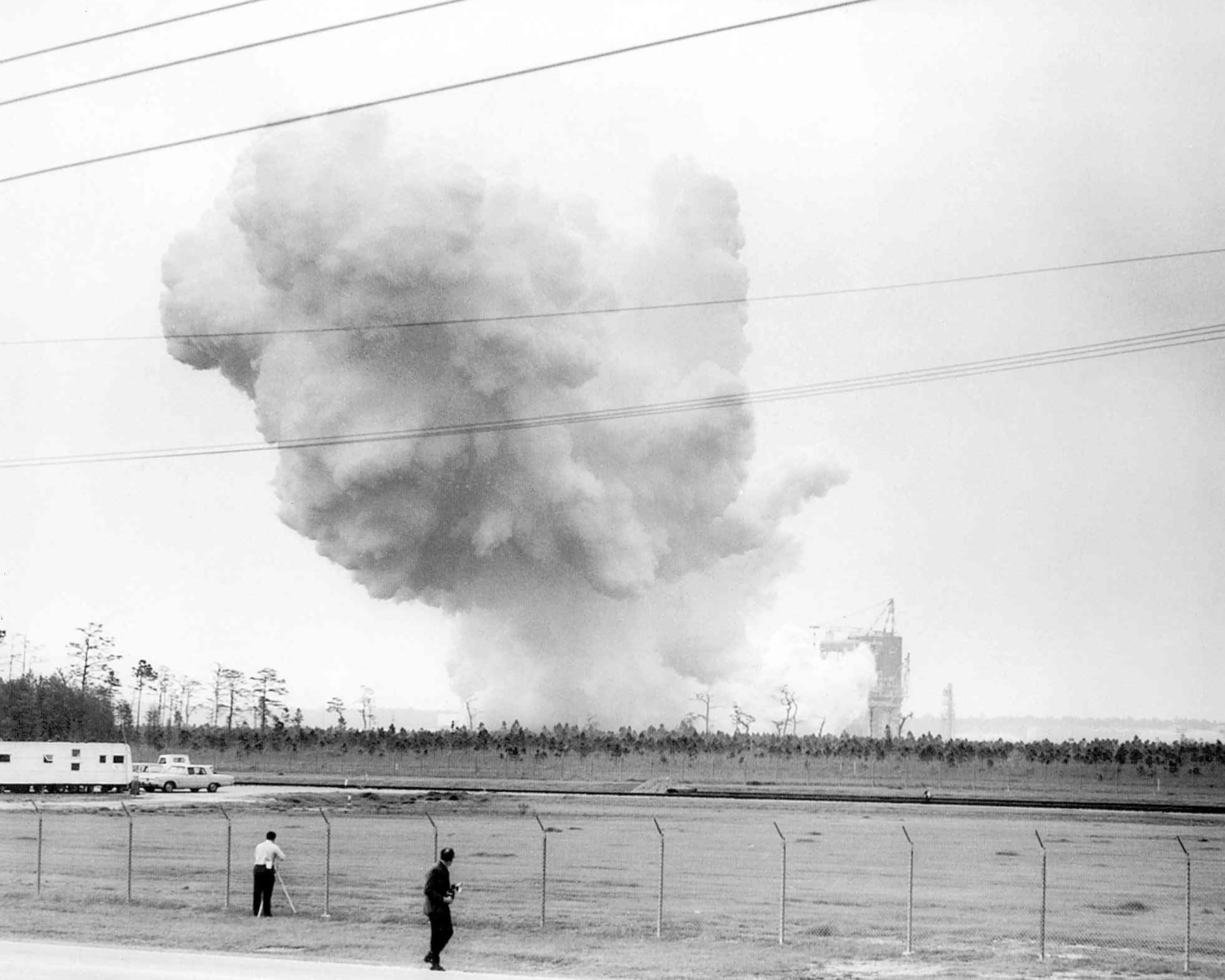 A colossal pall of smoke rises above the A-2 Test Stand at the Mississippi Test Facility on 23 April 1966, as NASA test-fires the J-2 engines for the S-II second stage of the Saturn V. Fifty years later, as Stennis Space Center, the journey continues. Photo Credit: NASA