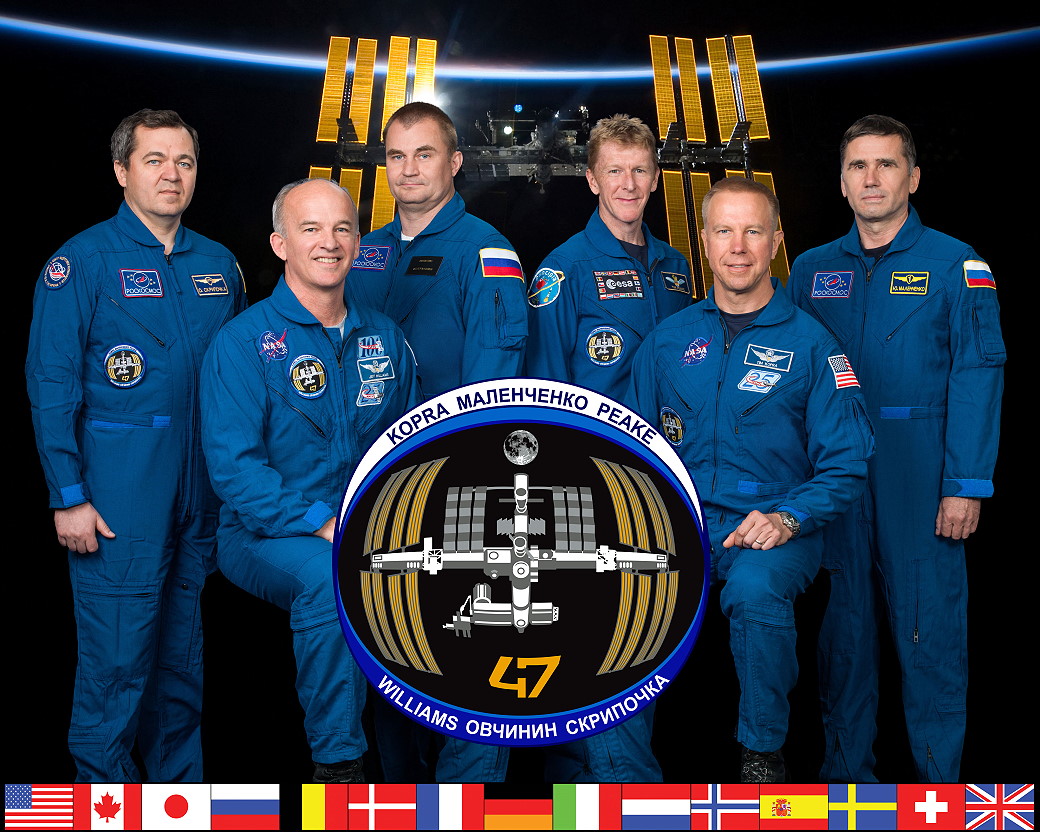 Commander Tim Kopra (front right) has led Expedition 47 since March. He and his crewmates Tim Peake and Yuri Malenchenko will now depart the International Space Station (ISS) on 18 June. Photo Credit: NASA, via Joachim Becker/SpaceFacts.de