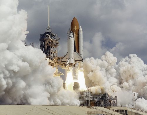Columbia roars into orbit on 20 June 1996. Photo Credit: NASA, via Joachim Becker/SpaceFacts.de