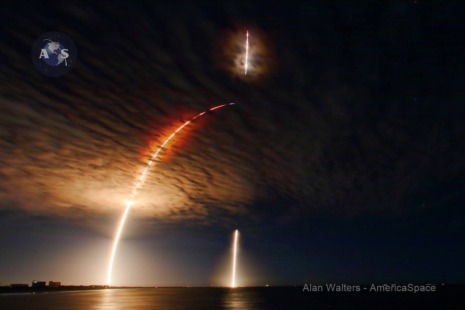 The seventh Upgraded Falcon 9 launch in as many months takes flight at 12:45 a.m. EDT Monday. Photo Credit: Alan Walters / AmericaSpace