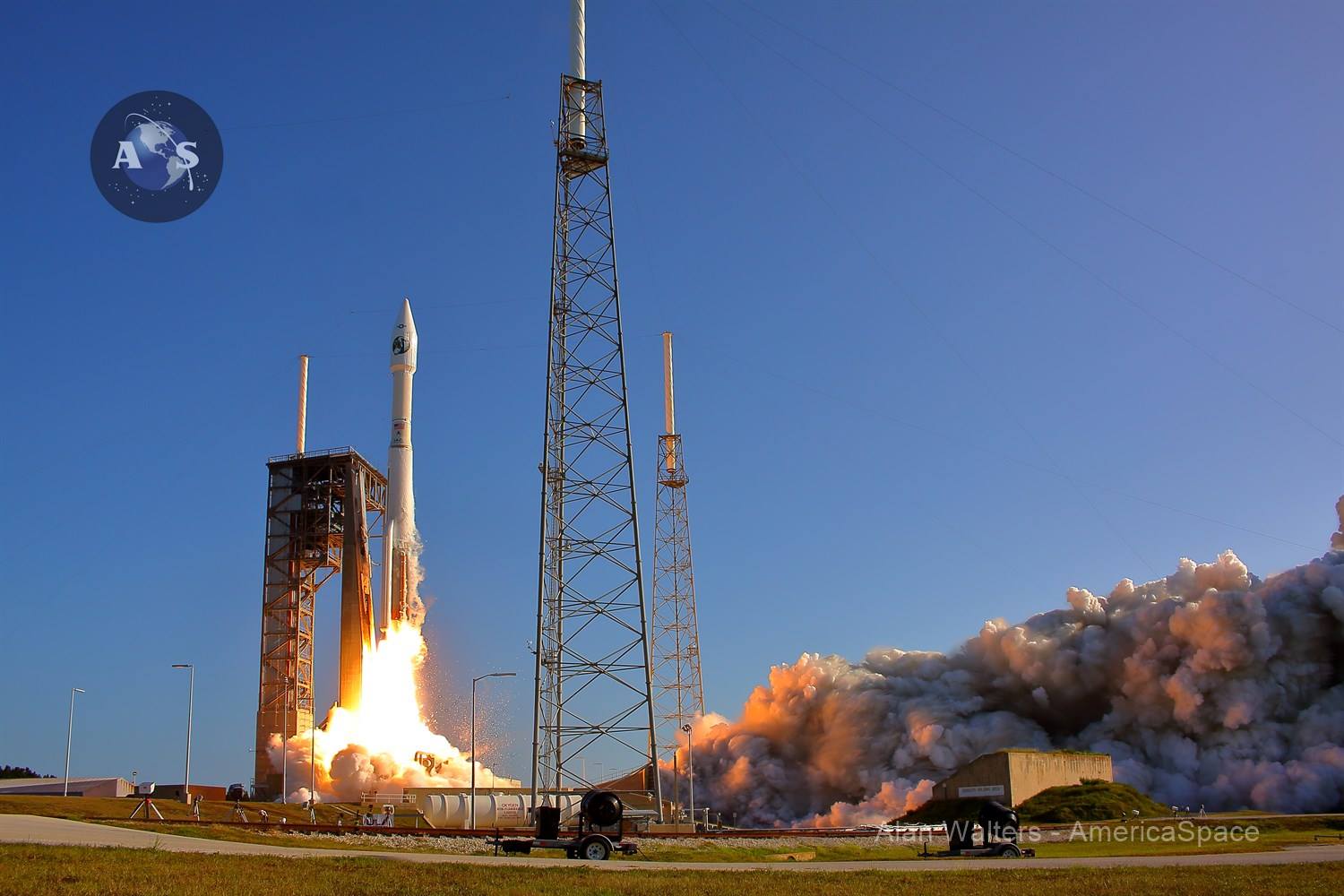 NRO-61 launch on a ULA Atlas-V 421 rocket this morning. Photo Credit: Alan Walters / AmericaSpace
