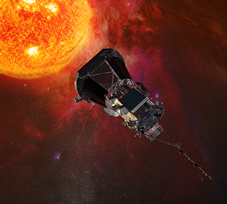 Artist's conception of the Solar Probe Plus spacecraft near the Sun. Image Credit: NASA/JHUAPL
