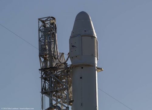 Tonight's flight was the second Dragon to be lofted atop an Upgraded Falcon 9. It also represented the seventh launch of the upgraded booster in as many months. Photo Credit: Talia Landman/AmericaSpace