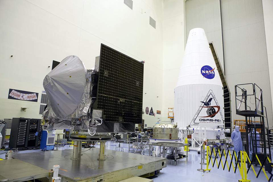 OSIRIS-REx alongside its payload fairing. Photo Credit: OSIRIS-REX's Facebook page, NASA