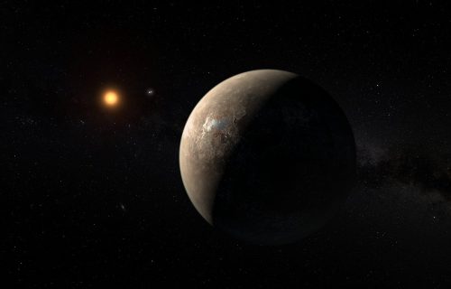 Artist’s conception of Proxima b orbiting Proxima Centauri, a red dwarf star. Breakthrough Starshot could get there in about 20 years. Image Credit: ESO/M. Kornmesser