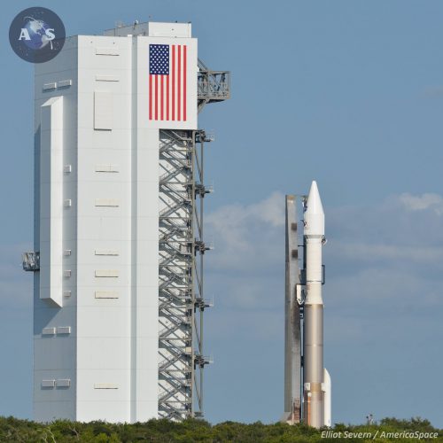 The 189-foot-tall (57.6-meter) Atlas V 411 rolls from the Vertical Integration Facility (VIF) to the SLC-41 pad surface on Wednesday, 7 September. Photo Credit: /AmericaSpace