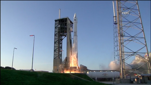 Powered by the Russian-built RD-180 engine and a single strap-on booster, the Atlas V 411 delivered OSIRIS-REx on its long journey. Photo Credit: NASA TV