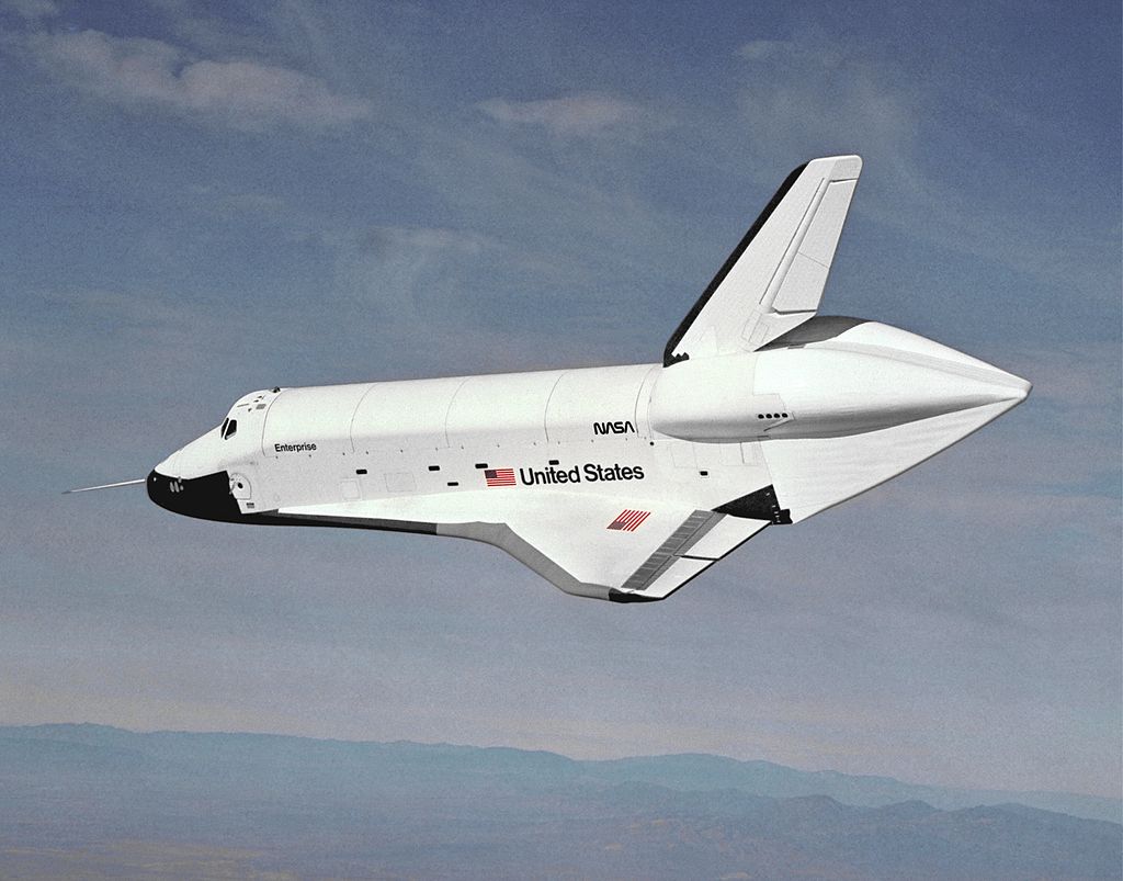 Boasting the aerodynamic tail cone for four of the independent flights, Enterprise demonstrated the capabilities of the Space Shuttle in the low atmosphere. Photo Credit: NASA