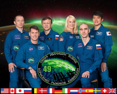 The new arrivals will initially form the second half of Expedition 49. From left to right are Ryzhikov, Kimbrough, Borisenko, Kate Rubins, Expedition 49 Commander Anatoli Ivanishin and Takuya Onishi. With the departure of Ivanishin's crew on 30 October, Kimbrough will take command of the space station and lead Expedition 50. Photo Credit: NASA