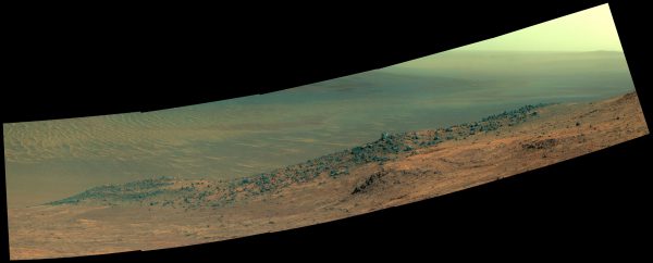 Wharton Ridge, on the southern wall of Marathon Valley. Image Credit: NASA/JPL-Caltech/Cornell/Arizona State Univ.