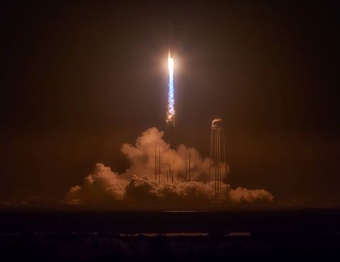 Propelled uphill by its upgraded suite of RD-181 first-stage engines, Antares 230's debut was flawless. Photo Credit: Cole Ippoliti/AmericaSpace