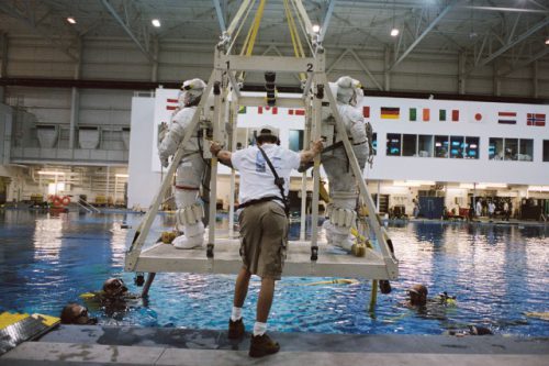 Linda Godwin (left) would become the only woman to have spacewalked outside Mir and the ISS. Joining her for the single EVA on STS-108 was Dan Tani (right). Photo Credit: NASA