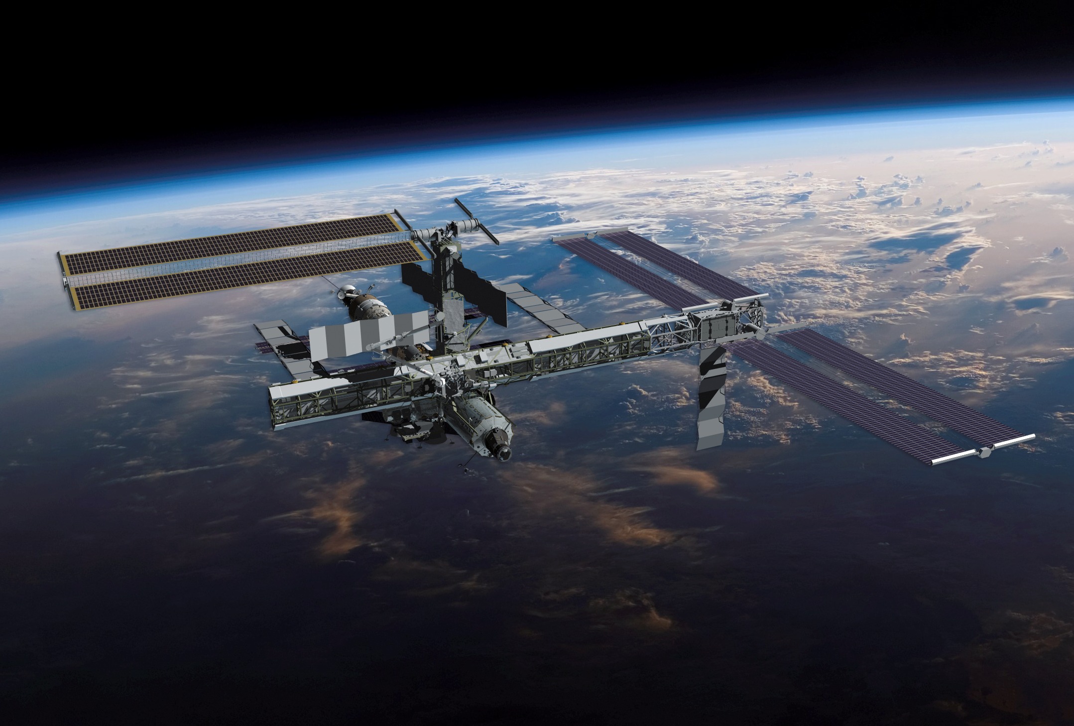 In addition to delivering the P-5 truss segment (visible at the far-right side of the P-4 arrays), the STS-116 crew retracted the port-side array of the P-6 segment. This produced an asymmetric configuration when Discovery departed the space station. Image Credit: NASA