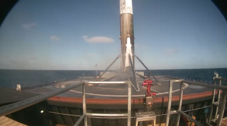 As well as returning SpaceX to flight, today's mission marked the first successful drone ship landing for Just Read the Instructions. Photo Credit: SpaceX/Twitter