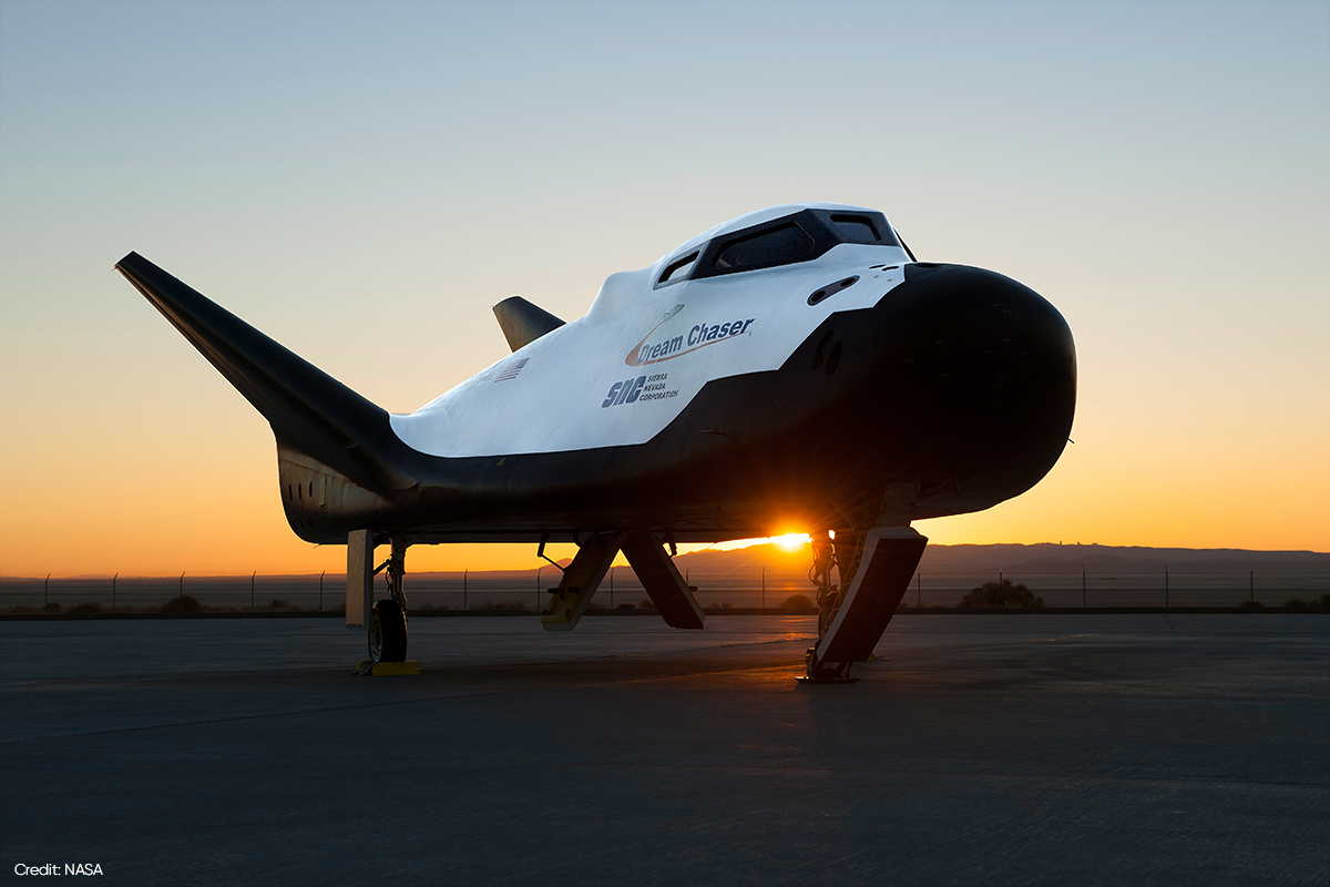 Sierra Nevada Corporation's Dream Chaser engineering test vehicle at NASA's Armstrong Flight Research Center. Photo Credit: NASA